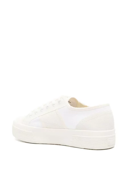 Sneakerși Superga 2730 cu șireturi din dantelă alb