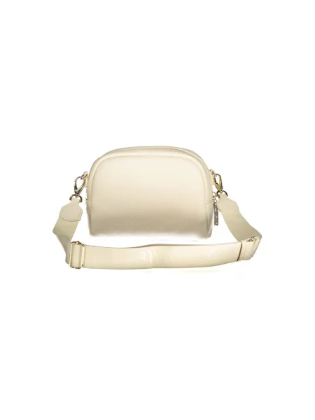 Lniana torebka Valentino Bags beżowa