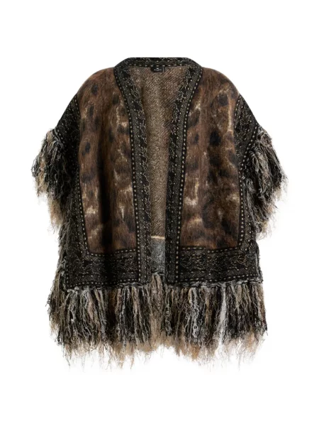Geacă Etro cu model leopard din jacard maro