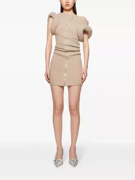 Rochie mini Acne Studios tricotate chunky roz