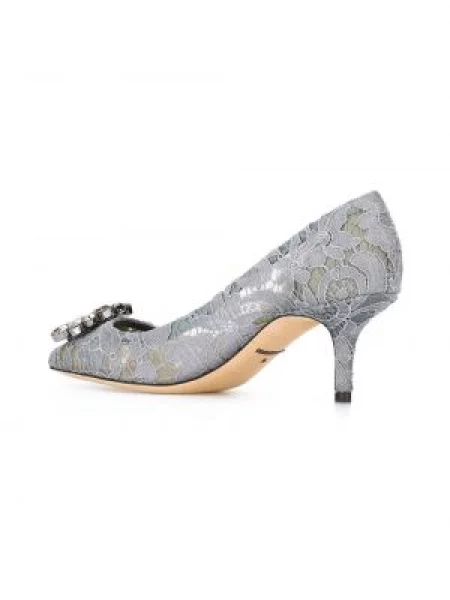 Krajkové lodičky Dolce & Gabbana šedé