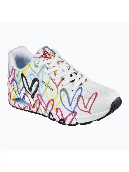 Buty SKECHERS JGoldcrown Uno Spread The Love white/multicolor białe