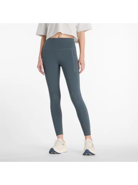 Spodnie New Balance z wysoką talią szare