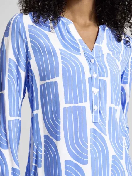 Bluzka wkładana z z nadrukiem fal Christian Berg Woman niebieska