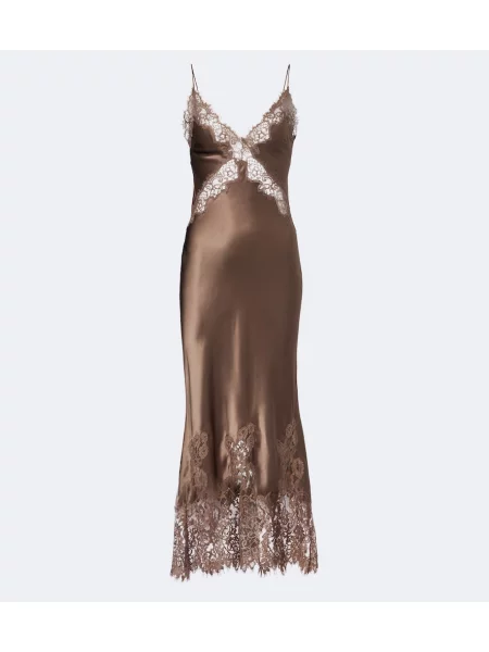 Rochie Rebecca Vallance de mătase maro