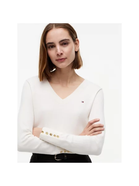 Džerzej sveter Tommy Hilfiger béžová