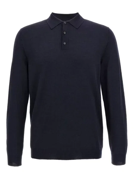 Lung tricou polo Zanone albastru