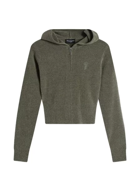 Stras hanorac cu glugă Juicy Couture tricotate verde