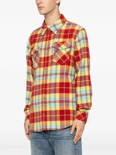 Kasmír kockás ing God's True Cashmere piros