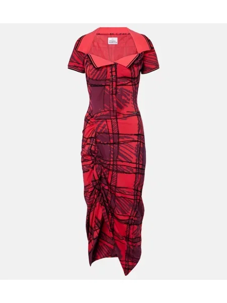 Lung rochie Vivienne Westwood în carouri roșu