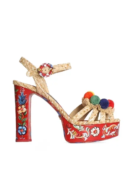 Sandale Dolce & Gabbana cu broderie cu platformă