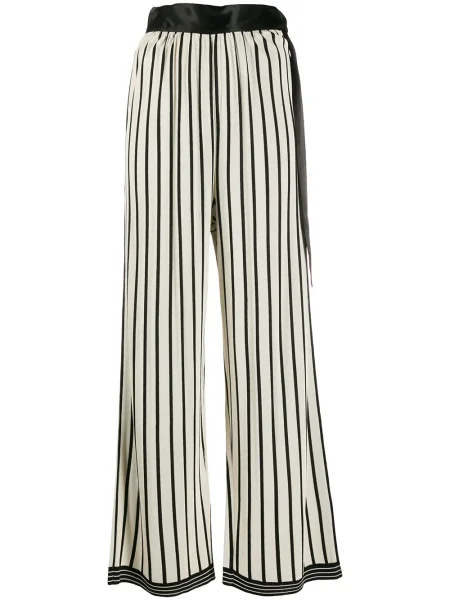 Pruhovaný palazzo kalhoty Jean Paul Gaultier Pre-owned černý
