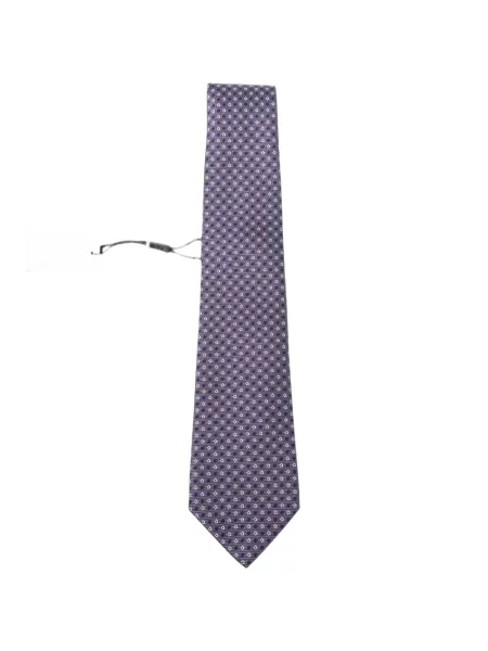 Cravată Canali de mătase cu imprimeu geometric violet