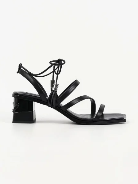 Usnjeni sandali Karl Lagerfeld Kayla črna