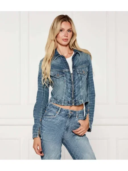 BOSS ORANGE Farmer kabát C_DNM ZP TRCK | Cropped Fit kék