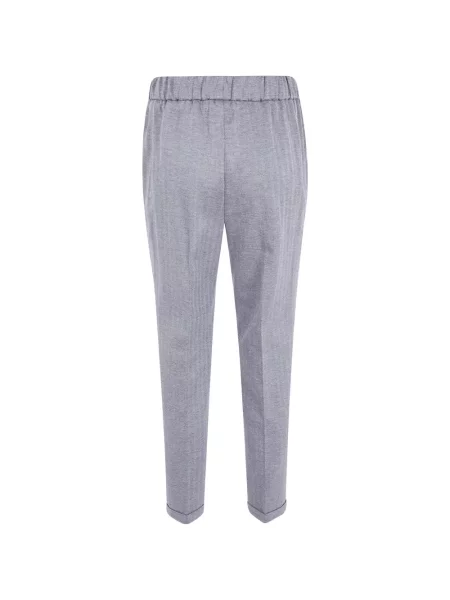 Hlače Via Masini 80 s herringbone uzorkom siva
