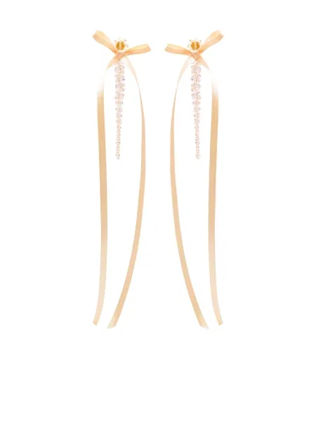 Cercei Simone Rocha cu funde roz