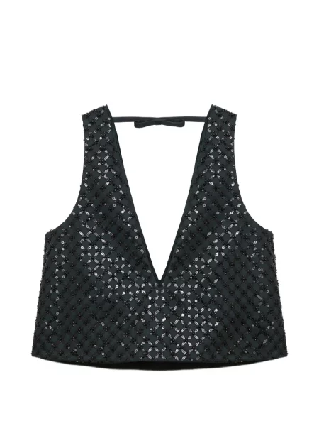 Top Dorothee Schumacher cu decolteu în V negru