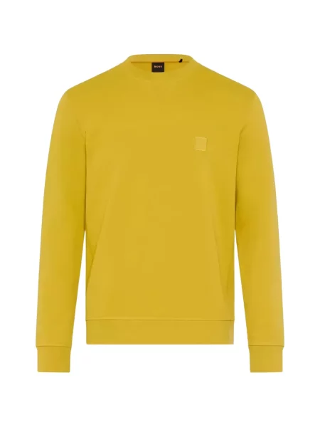 Hanorac crewneck Boss cu decolteu rotund galben
