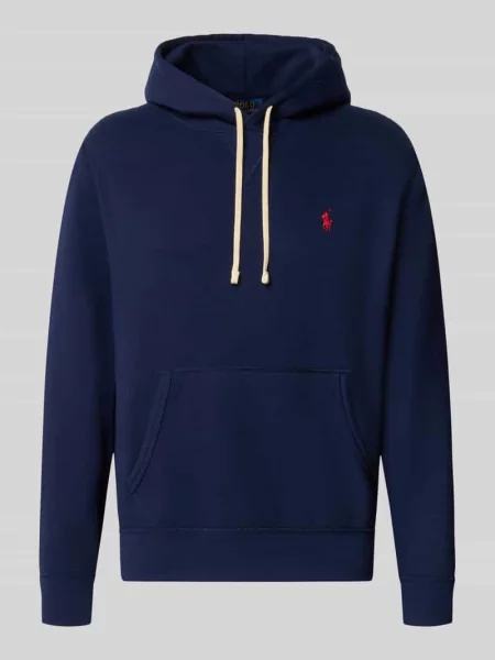 Bluza z kapturem z wyhaftowanym logo Polo Ralph Lauren granatowa