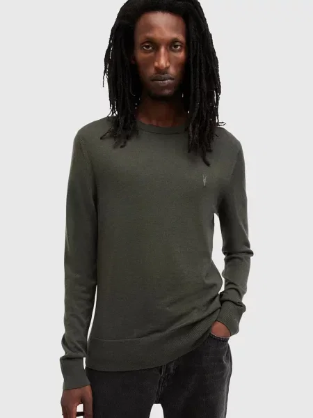 AllSaints pulover merino volna zelena