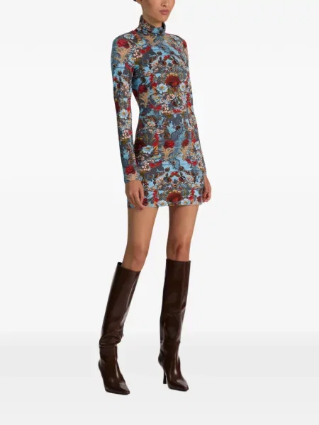 Rochie mini Alice + Olivia cu model floral cu imagine albastru