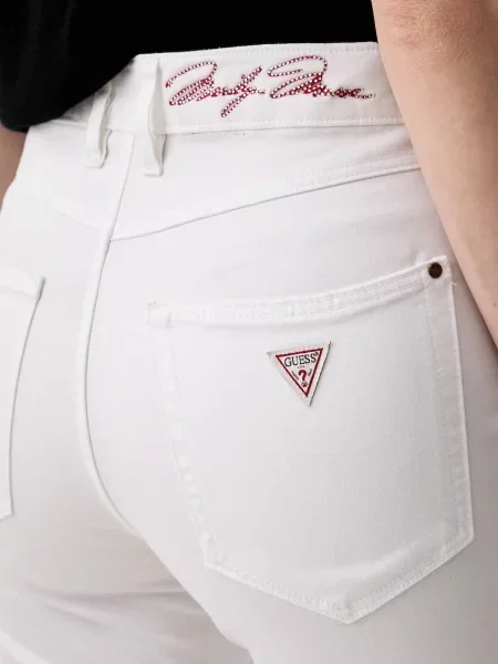Guess панталон капри дамски с лиосел CAROLYN бяло