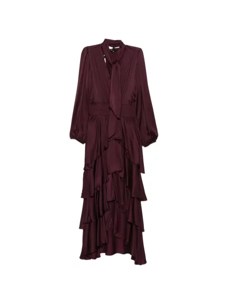 Rochie Maje cu funde asimetrică roșu