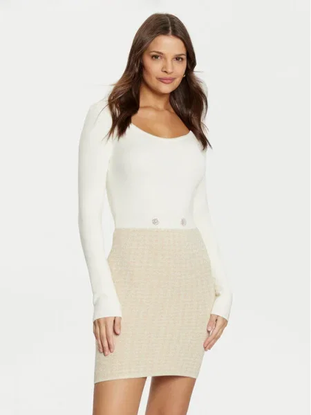 Guess Rochie tricotată Écru bej