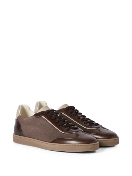 Sneakerși Brunello Cucinelli din piele de căprioară maro