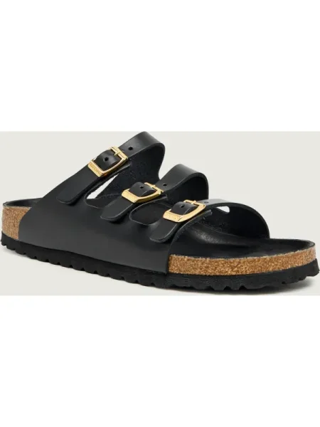 Birkenstock De piele șlapi Florida Fresh | narrow fit negru