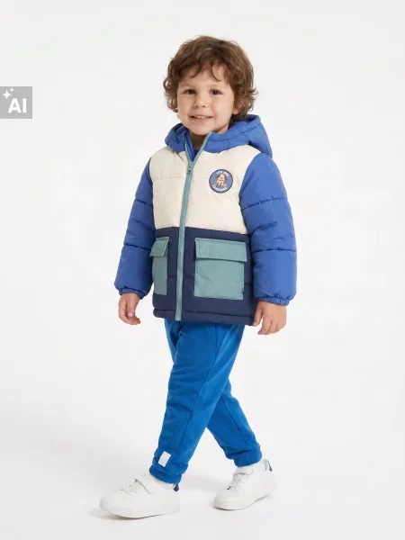 Sinsay Prošívaná puffer bunda s kapucí vícebarevná