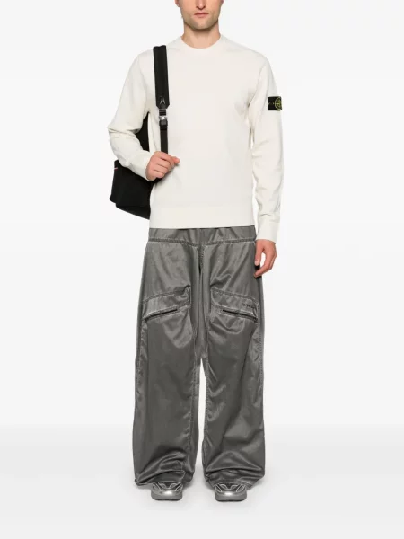 Vlněný svetr Stone Island s kamínky bílý