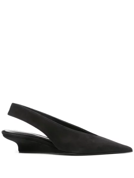 Pantofi cu toc Toteme din piele de căprioară cu pană negru
