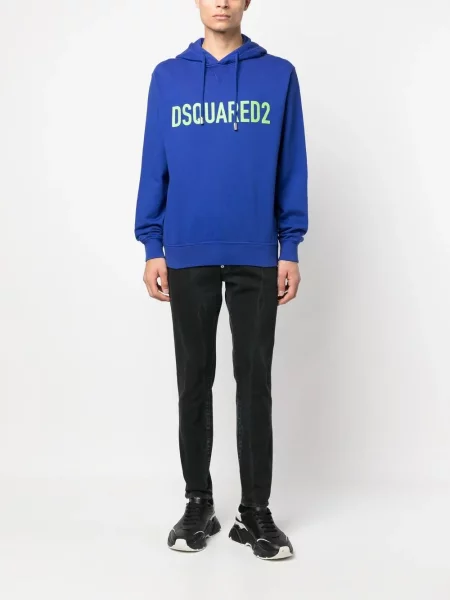 Hanorac cu glugă Dsquared2 cu imagine albastru