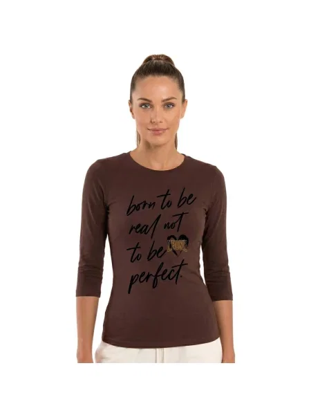Lung tricou Leone 1947 cu mâneci lungi maro