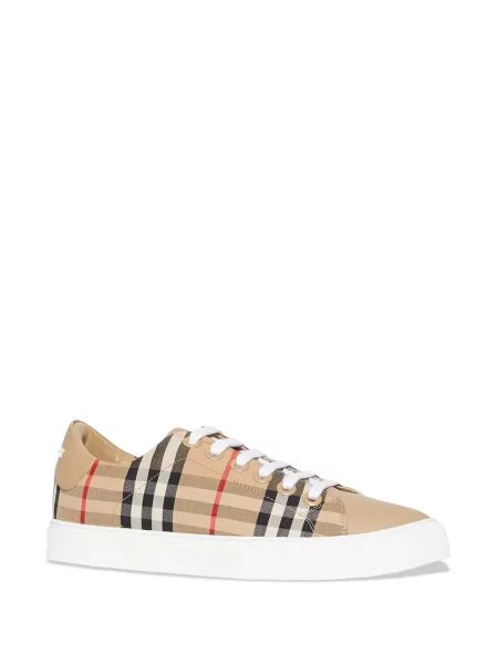 Tenisice Burberry s vezicama karirane s čipkom smeđa
