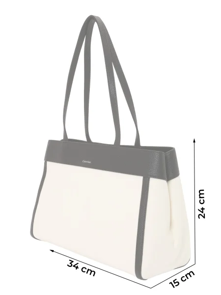 Geantă shopper Calvin Klein din canvas alb