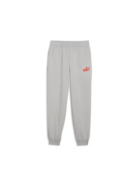 Młodzieżowe spodnie dresowe o luźnym kroju Essentials Logo Lab PUMA szare