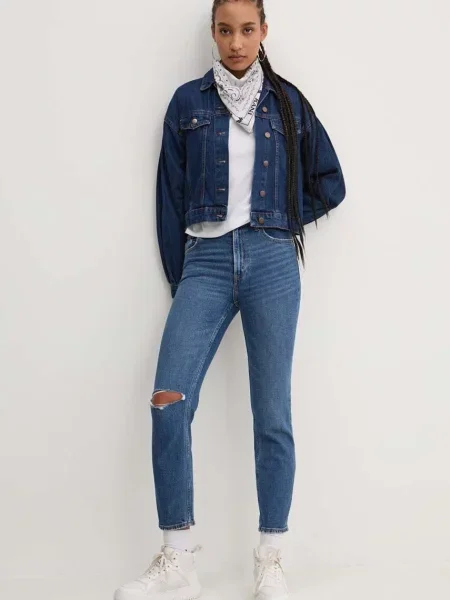 Kavbojke Abercrombie & Fitch mornarsko modra