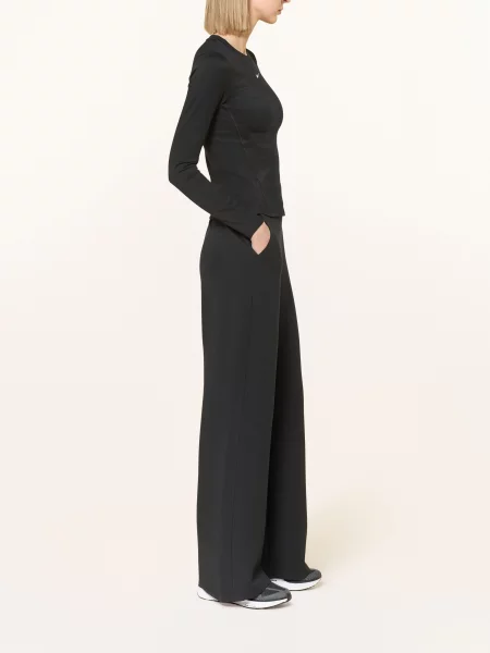 Kalhoty Nike ImpossiblySoft Dri-FIT High-Waisted Loose Flared Pants Black/ Dk Smoke Grey XS černé