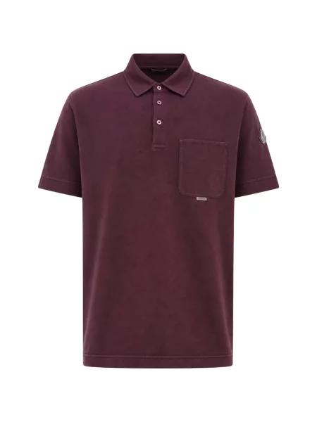 Tricou polo Moncler cu autograf maro