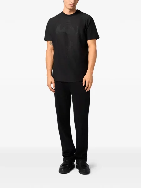 Pantaloni Philipp Plein din jacard alergare negru