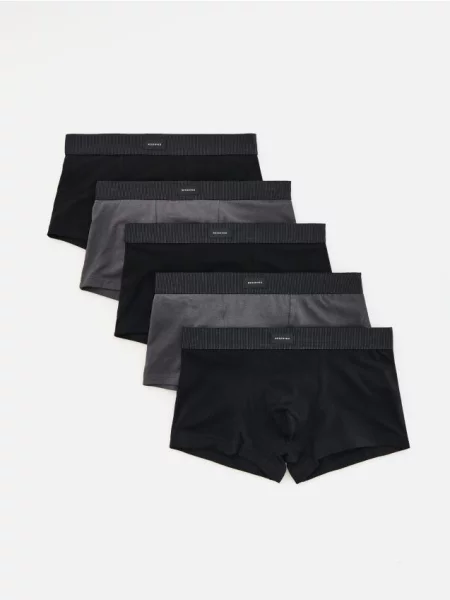 Reserved Set de 5 perechi de boxeri classic gri-închis gri
