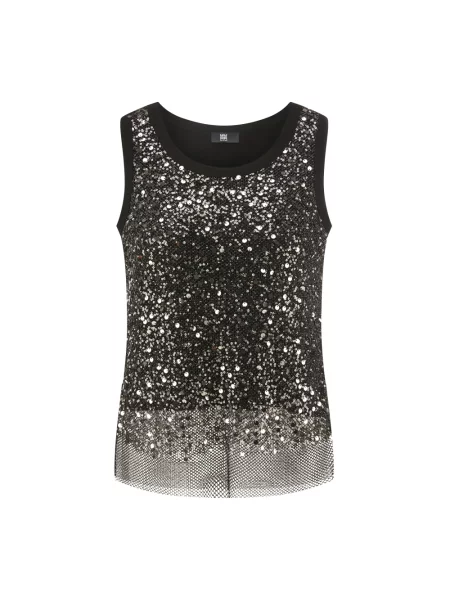 Top Riani z cekinami z siateczką z siateczki czarny