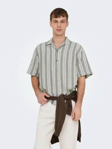 Only & Sons Cămașă ONSWALKER oliv / pastel verde