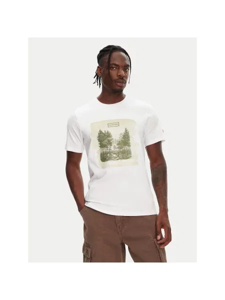 Hunter Majica Duart Graphic Regular Fit bela