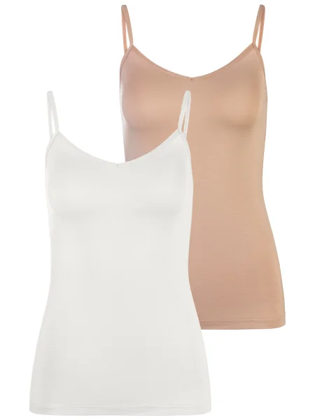 LASCANA Top / béžová biela