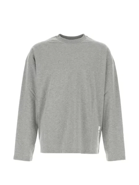 Lung tricou Jil Sander cu decolteu rotund gri