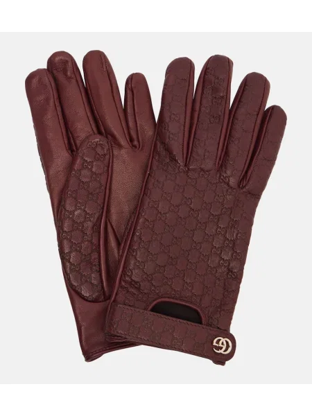 Mănuși Gucci din piele bordo